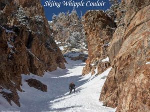 Backcountry skiing the whipple couloir